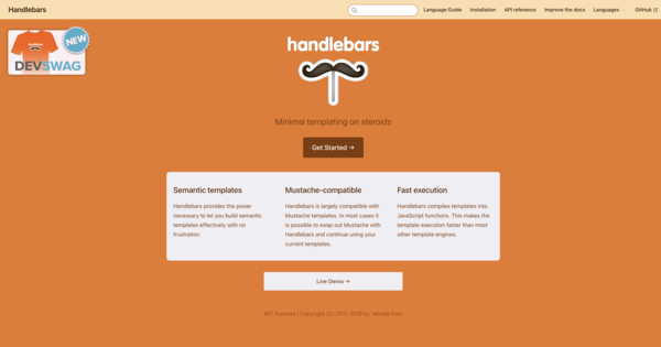 handlebarsjs javascript library